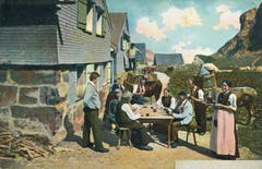 Kartenspiel auf der Meglisalp. (Bild: Landesarchiv AI)