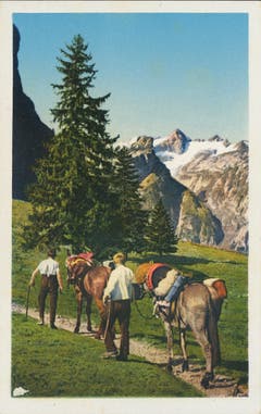 Säumer auf dem Weg zum Säntis. (Bild: Fritz Zwissler, St.Gallen/Landesarchiv AI)