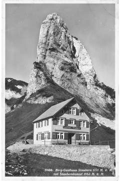 Blick auf das Berggasthaus Stauberen in einer undatierten Aufnahme. (Bild: Foto Gross, St.Gallen/Landesarchiv AI)
