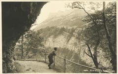 Auf dem Weg zum Seealpsee. (Bild: Foto Gross, St.Gallen/Landesarchiv AI)