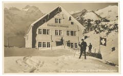 Das Berggasthaus Ebenalp im Februar 1930. (Bild: Foto Gross, St.Gallen/Landesarchiv AI)