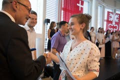 Abschlussfeier BBZG Berufsbildungszentrum Goldau. (Bild: Matthias Jurt, Goldau, 5. Juli 2019)