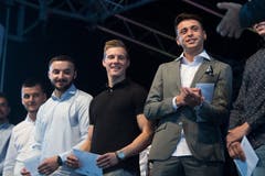 Impressionen der Abschlussfeier der Gebäudetechniker. (Bild: Boris Bürgisser, Swissporarena Luzern, 4. Juli 2019)