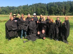 Die Plachenkostüme der Pfadi Bäseris Hildisrieden. (Lagerbild: Alten, 10. Juli 2019)