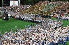 Eröffnung der Gymnaestrada im Dornbirner Stadion Birkenwiese. (Bild: Horst Huber)