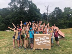 Pfadi Willisau gewinnt das Migros Frässpäckli! (Lagerbild: Pfadi St. Peter und Paul Willisau, 12. Juli 2019)