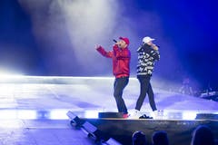 Marteria und Casper bei ihrem Auftritt auf der South Stage. (Bild: Andrea Stalder)