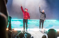 Marteria und Casper bei ihrem Auftritt auf der South Stage. (Bild: Andrea Stalder)