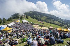 Blick auf die Naturarena auf der Rigi. (Bild: Urs Flüeler/Keystone, 14. Juni 2019)