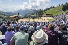 Blick auf die Naturarena auf der Rigi. (Bild: Urs Flüeler/Keystone, 14. Juni 2019)