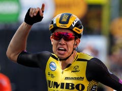 Der ehemalige Radquer-Weltmeister Wout van Aert ist ein Multitalent und eigentlich nicht als Top-Sprinter bekannt (Bild: KEYSTONE/AP/THIBAULT CAMUS)
