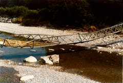 GanggelistegBrücke «hängt »an den Seilen. (Bild: PD/Gemeindearchiv Bussnang)