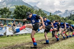 Impressionen von der U19-Schweizer-Meisterschaft im Seilziehen. (Bild: Nadia Schärli, Engelberg, 20. Juli 2019)