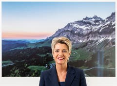 Säntisfan: die Ostschweizer Bundesrätin Karin Keller-Sutter. (Bild: Severin Bigler)