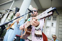 Die Luzerner Band Ophelias Iron Vest beim «Schweizerhof». (Bild: Jakob Ineichen, 24. Juli 2019)