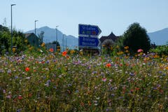 Ein wahres und wunderschönes Farbfeuerwerk auf dem Kreisel beim Spital Appenzell. (Bild: Franz Häusler)