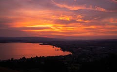 Abendrot über dem Zugersee. (Bild: Daniel Hegglin, Zug, 25. Juli 2019)