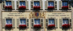 Teilansicht der Fassade vom alten Rathaus in Gersau. (Bild: André Egli, 25. Juli 2019)