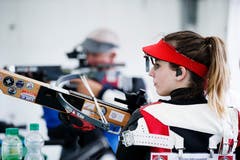 Monika Hurschler beim Armbrustschiessen. (Bild: Stefan Kaiser, Zug, 27. Juli 2019)