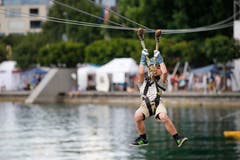 Schweben über dem Zugersee. (Bild: Stefan Kaiser, Zug, 27. Juli 2019)