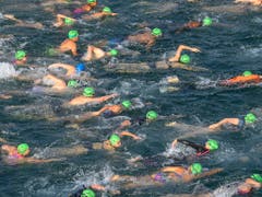 Der schnellste Schwimmer brauchte für die 1800 Meter 21 Minuten, die langsamste Schwimmerin eine Stunde und 17 Minuten. (Bild: KEYSTONE/MARTIAL TREZZINI)