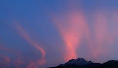 Der Pilatus mit Abendrot. (Bild: Walter Buholzer, Luzern, 24. Juli 2019)