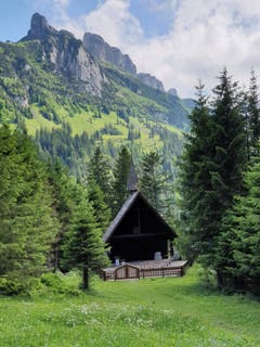 Kapelle Maria Heimsuchung, in der Nähe des Berggasthauses Plattenbödeli