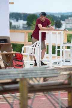 Impressionen der Aufbauarbeiten des Waldstock Open Air Spektakels. (Bild: Maria Schmid, Steinhausen, 26. Juli 2019)