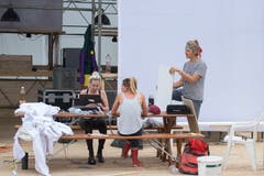 Impressionen der Aufbauarbeiten des Waldstock Open Air Spektakels. (Bild: Maria Schmid, Steinhausen, 26. Juli 2019)