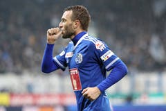 Christian Schneuwly bejubelt das 3:0 gegen den FC St. Gallen. (Bild: Philipp Schmidli, Luzern, 23. Oktober 2016)