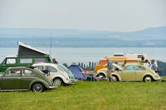 Autoschau mit Ausblick auf den Bodensee. (Bild: Donato Caspari)