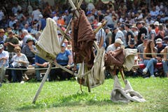 Diese Schwingerhosen wurden zum Trocknen aufgehangen. (Urs Hanhart, Flüelen, 7. Juli 2019)