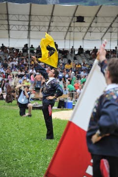 Impressionen vom Innerschweizer Schwingfest in Flüelen: Der Festakt. (Bild: Urs Hanhart, Flüelen, 7. Juli 2019)