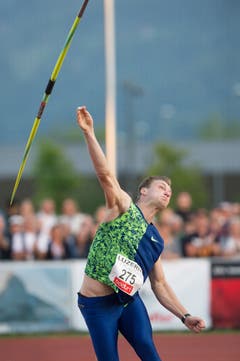 Speerwerfer Thomas Röhler (GER) in Aktion. (Bild: Pius Amrein. Luzern, 9. Juli 2019)