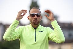 Kariem Hussein ist bereit für sein 400-Meter-Hürdenrenne. (Bild: Urs Flüeler/Keystone, Luzern, 9. Juli 2019)