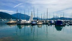 Wunderbares 1. August-Wetter über dem Zugersee. (Bild: Peter Bumbacher, Zug, 1. August 2019)