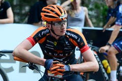 Fabio Püntener nach der Zieleinfahrt. Es resultierte ein 36. Rang. (Bild: Roland Jauch, Lenzerheide, 11. August 2019)