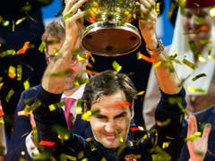 Vorjahressieger Roger Federer startet im Oktober erneut als Topfavorit an die Swiss Indoors in Basel, das Schweizer Tennis-Highlight des Jahres (Bild: KEYSTONE/ALEXANDRA WEY)