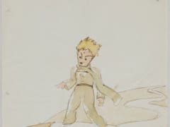 Den kleinen Prinzen und den Fuchs hat der französische Autor Antoine de Saint-Exupéry skizziert, bevor «Le petit prince» und «The Little Prince» 1943 zeitgleich publiziert wurden. Die Skizze ist in einem Winterthurer Altstadthaus gefunden worden. (Bild: Handout SKKG_le petit prince)