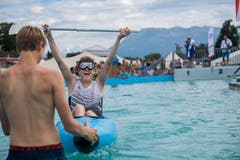 Marc Kunz vom Team Sempach jubelt. (Bild: Eveline Beerkircher, Sempach, 17. August 2019)