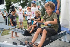 Versteckt sich hier das nächste Rudertalent? (Bild: Eveline Beerkircher, Sempach, 17. August 2019)
