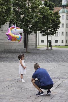 Auch das Einhorn durfte mit ans Fest. (Bild: Hanspeter Schiess - 17. August 2019)