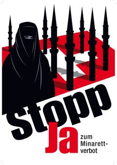 Das «Minarett-Plakat»: Spaltung der Gesellschaft? (Bild: KEY)
