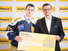 Dominik Kubalik, der Ambri nach der Saison verlassen hat, wurde zum MVP der Qualifikation gewählt (Bild: KEYSTONE/PPR/MANUEL LOPEZ)