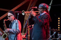 Gute Stimmung während des Konzerts des New York Ska-Jazz Ensemble am Out in the Green Garden 2019 in Frauenfeld. (Bild: Reto Martin)