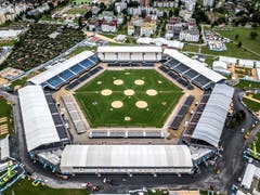 Die Zug-Arena aus der Luft. (Bild: Pius Amrein)