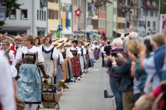 Impressionen des Festumzuges vom Landsgemeindeplatz in die Arena. (Bild: Maria Schmid)