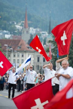 Impressionen des Festumzuges vom Landsgemeindeplatz in die Arena. (Bild: Maria Schmid)