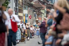 Impressionen des Festumzuges vom Landsgemeindeplatz in die Arena. (Bild: Maria Schmid)