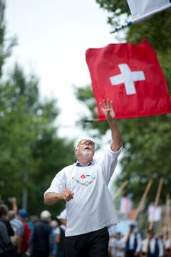 Impressionen des Festumzuges vom Landsgemeindeplatz in die Arena. (Bild: Maria Schmid)